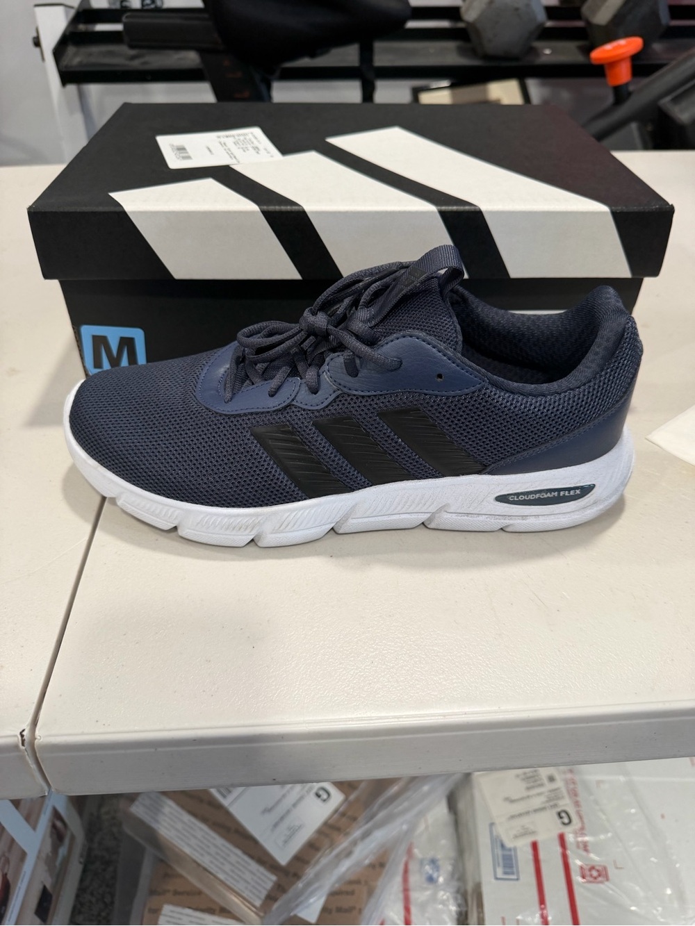 Adidas Men’s Cloudfoam Flex Laces Athletic Sneakers Navy Size 10.5 M US